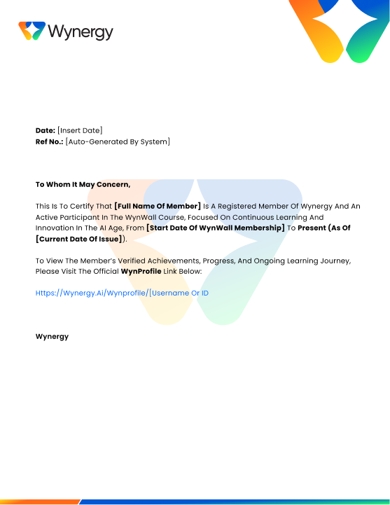 Experience Certificate